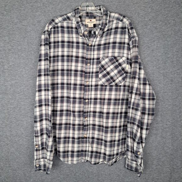 Woolrich Beige Brown Plaid Cotton Flannel Long Sleeve Shirt Men's XL - Picture 2 of 12